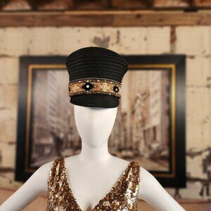 Shellie McDowell Black Banded Conductor Hat
